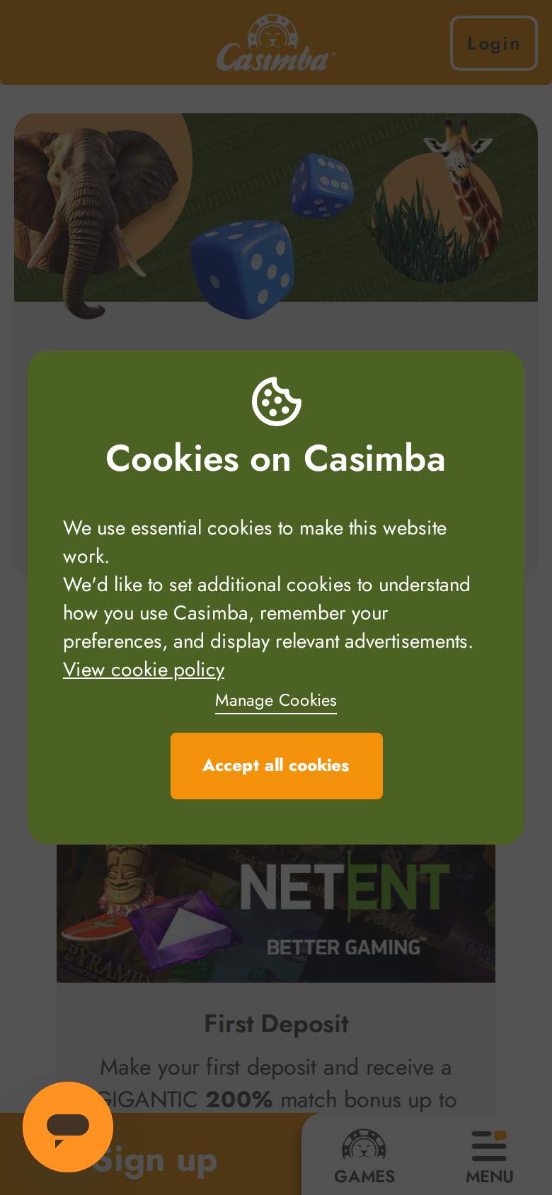 Casimba — promotions page