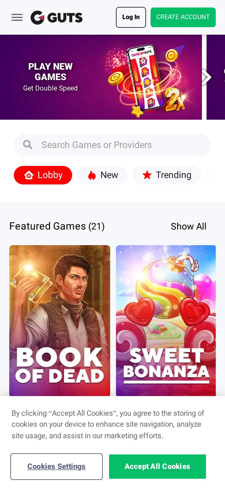 Guts — game lobby