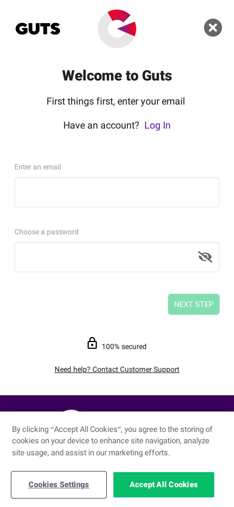 Guts — registration