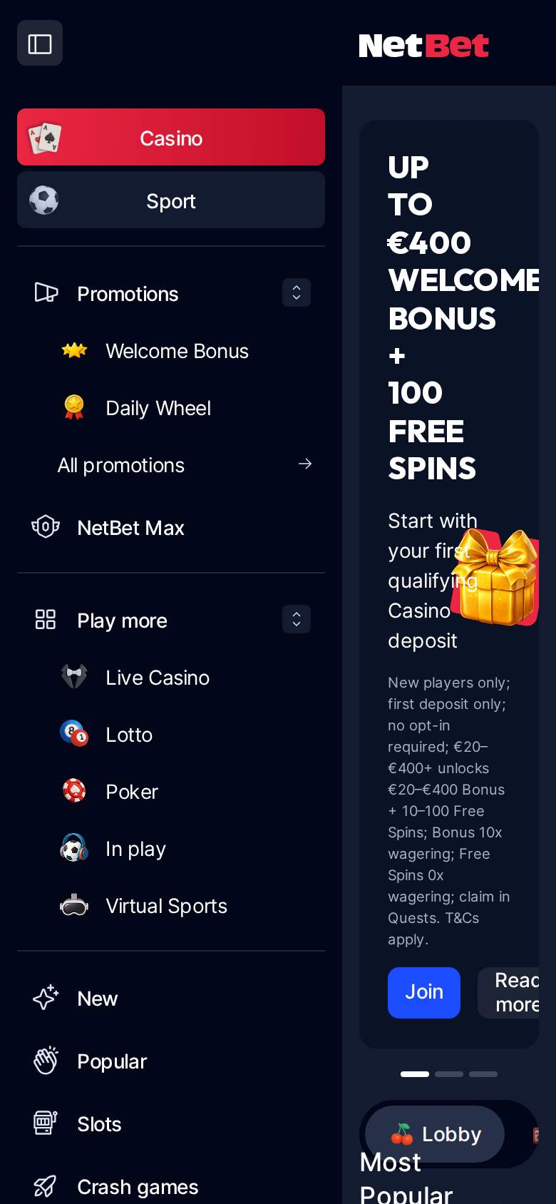 NetBet — homepage