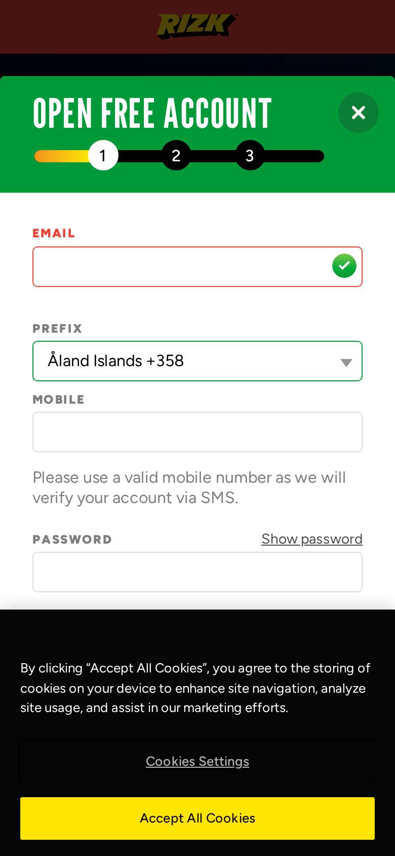Rizk — registration